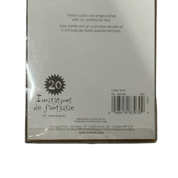 Amscan novelty invitations and envelopes. Set of 20 brand new in package! - Picture 4 of 6